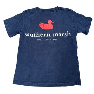 Southern Marsh Kids Navy Tee with Red Duck Graphic